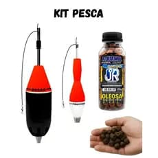 Combo para Pesca(1 Boia Cevadeira BRABA + 1 Pino PIRAPITINGA + 1 Ração Furadinha Oleosa) Jrpesca