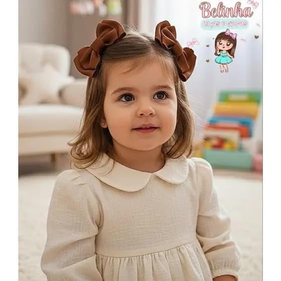 Laço de Cabelo Infantil Marrom Parzinho