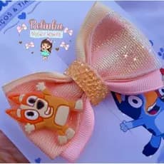 Laço Bingo Bluye Luxo - Infantil Menina Presilha Bluye/Bico de Pato – Acessório Delicado