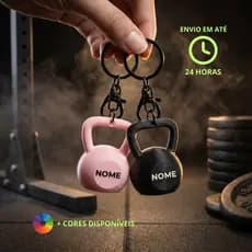 Chaveiro Kettlebell Personalizado - COM ATÉ 7 CARACTERES