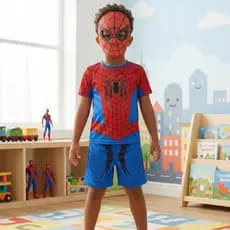Fantasia Infantil Homem Aranha Com Máscara Envio Imediato
