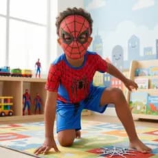 Fantasia Infantil Homem Aranha Com Máscara Envio Imediato