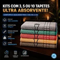 Kit 03, 05 ou 10 Tapete Piso Premium Toalhinha Para Banheiro Pezinho