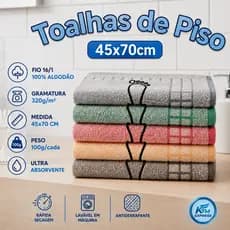 Kit 03, 04 ou 05 Toalhas De Piso Atoalhado Tapete De Banheiro 45cm x 70cm