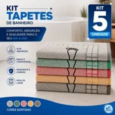 Kit 5 Tapete Piso Premium Toalhinha Para Banheiro Pezinho