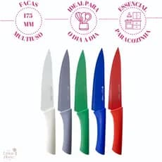 Faca Chef 7” Western Home 175mm | Aço Inox | Corte Preciso | Cores Variadas