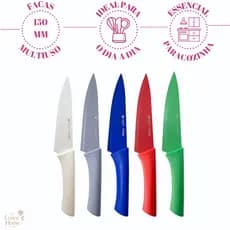 Faca Chef 6” Western Home 150mm | Aço Inox | Corte Preciso | Cores Variadas