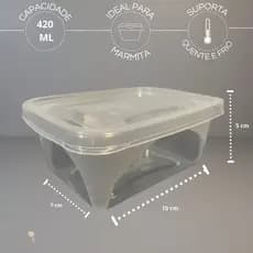Kit 3/5/7 Potes Herméticos Jaguar 420ml | Pote Plástico para Marmita e Organização | Cor: transparente