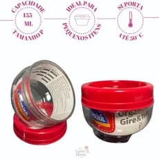 Kit 3/6 Potes Organizadores Gire e Trave Plasútil 155ml | Empilhável | Multiuso