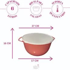 Bacia Hermética Tritec 6L | Pote Plástico Grande para Cozinha | Tampa com Vedação
