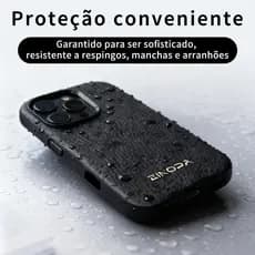 Capa Magsafe de Couro para iPhone 13/14/15/16/17 Pro Max com Adsorção Magnética, Antichoque e Protetor de Câmera