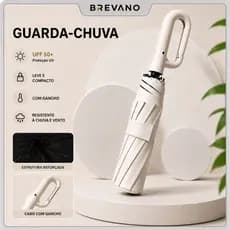 Guarda-Chuva Automático Sombrinha com UPF 50+ Para Sol e Chuva Resistente ao Vento Portátil