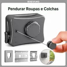 Varal Retrátil em Aço Inoxidável Estensível em até 5,1 Metros Resistente Ajustável Seca Roupa Suporta até 20 kg