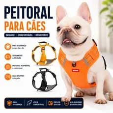 Peitoral para Cachorros de Pequeno Médio Porte Refletivo