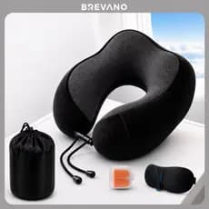 Kit Viagem Travesseiro Almofada Espuma Viscoelástica E Máscara Tapa Olho E Protetor Auricular