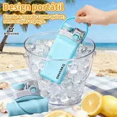 BREVANO Garrafa De Água De Silicone Dobrável 600ml Portátil Copo À Prova De Vazamento Reutilizável Para Exterior
