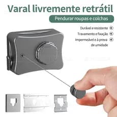 Linha De Lavanderia De Aço Inoxidável 5.1M Varal Retrátil Ajustável Para Secagem De Roupas Internas E Externas Invisíve
