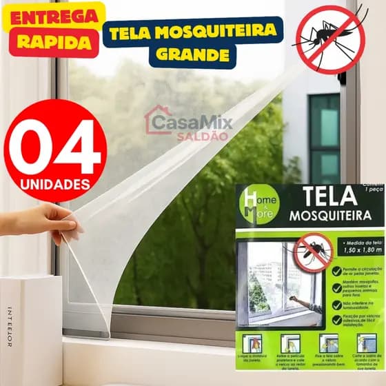Kit 04/03/02 Tela Mosquiteira GRANDE Janela Ajustável 1,80Mx1,50M Anti Insetos Dengue Mosquito