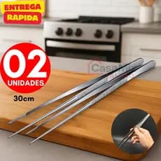 Kit 02 Pinça Culinaria 30cm Aço Inox Profissional Drink Restaurante Barman Bartender Bares