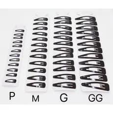 1COM12 Pcs  Presilhas Cabelo Pretas Tamanho Grande Tic Tac com P,M,G,GG