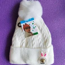 Gorro Touca Longo Infantil Menina Tricotado Quente Fashion (com luz pisca)