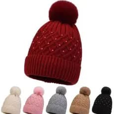 Touca Feminina Inverno Toca Forrada Com Pompom De Pelúcia adulto