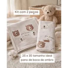 Kit Pano de Boca Duplo Bebê | Kit pano de boca grande | Kit pano de boca de ombro