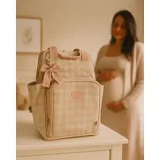 Mochila Maternidade Multifuncional Premium | Linho Italiano, Térmica e Impermeável