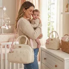 Kit Bolsa Maternidade Menina | kit Bolsa Maternidade | kit Bolsa Maternidade Premium | Kit bolsa G e Bolsa M flores