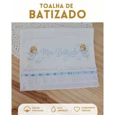 Toalha Meu Batizado Premium Aveludada Delicada Super Macia Alta Absorção para Bebê