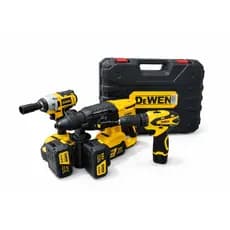 Kit Ferramentas DeWEN Sem Fio  a Bateria – Chave de Impacto + Martelete 88V + Parafusadeira e maleta