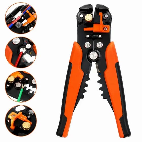 Kit Alicate Decapador e Crimpador Automático Profissional Cabo Elétrico Rede RJ45 + Estojo com Brocas