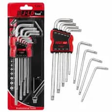 Jogo Chaves Allen Torx T10 T50 9 Peças Profissional CRV Aço Cromo Vanádio Alta Resistência Kit Completo