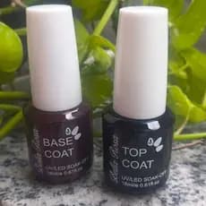 Top Coat e Base Coat Bella Rosa 18ml transparente Unhas Cabine UV
