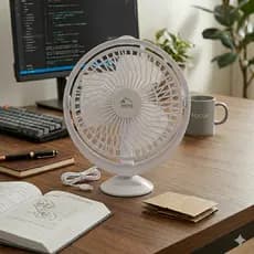 Ventilador de Mesa Portátil USB 17,5cm Altura Silencioso e Econômico Potente Multifunção Escritório