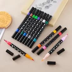 Kit 6/12/18/24/36/48 Caneta Outline Marker Metálica Linha Dupla Arte Caneta Contorno
