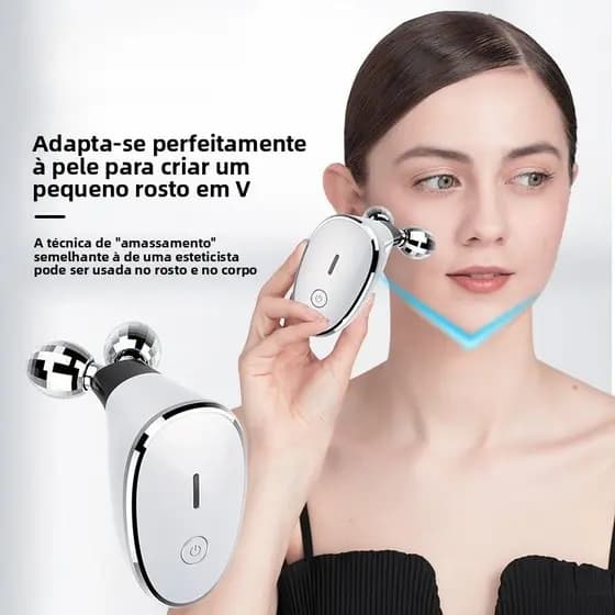 Massageador Facial de microcorrente com rolo de levantamento para criar rosto em forma de V, pele firme, rejuvenescer a