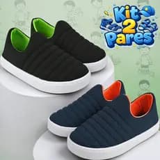 Kit 2 Pares Tênis Calce Infantil Menino Leve e Confortável Personagens