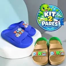 Sandália Papete Nuvem Infantil Menino Confortável Antiderrapante Tubarão Dino Promoção Criança