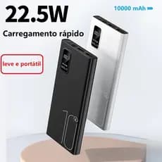 Carregador Portátil Power Bank 10000/20000mAh - Pequeno, Carga Rápida, Display LED Digital e para Múltiplos Dispositivos