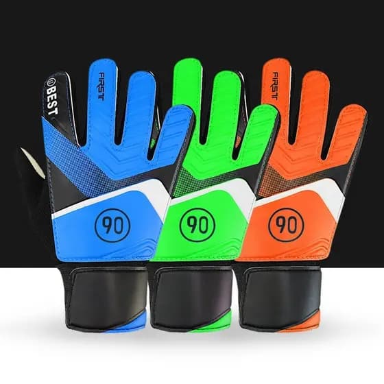 Luvas de Goleiro de Futebol de Látex Anti-Colisão para Crianças Antiderrapantes