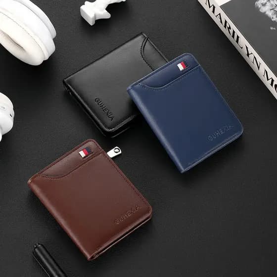 Carteira masculina impermeável para jovens, porta-cartões pequeno para estudantes, carteira masculina ultra-fina e mini,