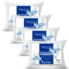 Kit C/4 ou 2 Travesseiros - Impermeável - Luxo - Lavavél - 50x70 - Suporte firme