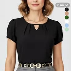Blusa Feminina Manga Curta Moda Classica Casual Elegante Evangelica