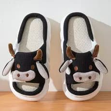 PANTUFA DE VAQUINHA 3D SLIDE COM SOLADO NUVEM 34-39