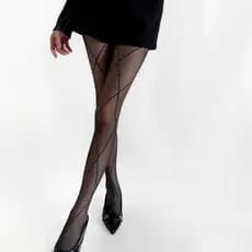 MEIA CALÇA FEMININA GEOMETRICA COM BRILHO DO 36-42
