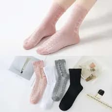 KITS DE MEIAS COM 3-6 E 12 PARES CANO LONGO FEMININA CORAÇÃO 35-40
