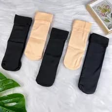 KITS DE MEIAS TÉRMICA  SEM COSTURA FEMININA EM LÃ BATIDA COM POLIAMIDA 35-40