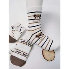 PACOTE COM 12 PARES DE MEIAS FEMININAS CANO LONGO ESTAMPA URSINHO 35-40