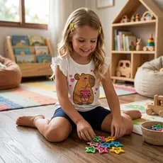 Conjunto Infantil Menina Blusa + Bermuda Ciclista em cotton Verão